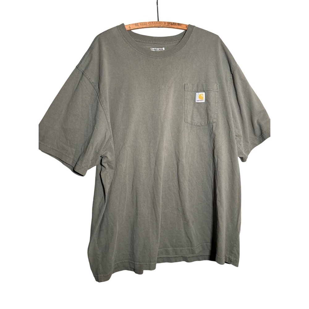 Carhartt Mens 2XL Loose Fit Pocket T-Shirt Olive Green Short Sleeve Workwear Tee